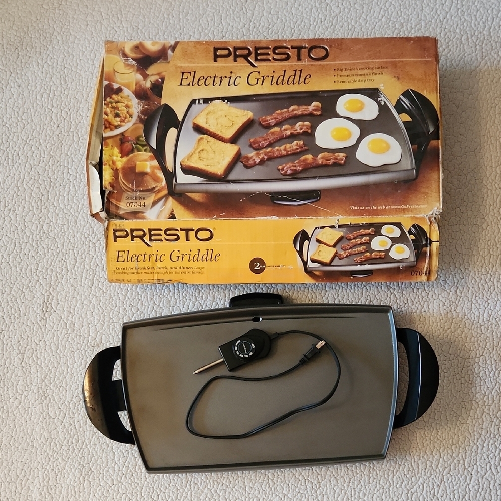Presto 2002 Y2K Electric Griddle 19-inch CookingSurface Household Family Holiday